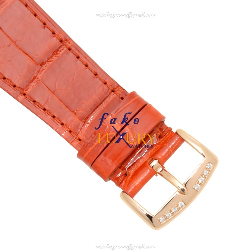 Franck Muller 6002 M QZ B COL DRM R D 1R 5N | 18kt Rose Gold | Quartz | Orange Leather | Replica - Image 4
