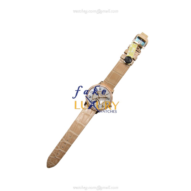 Jaeger-Lecoultre Q3432490 Automatic 18kt Rose Gold & Diamonds Replica Watch | White Dial - Image 2