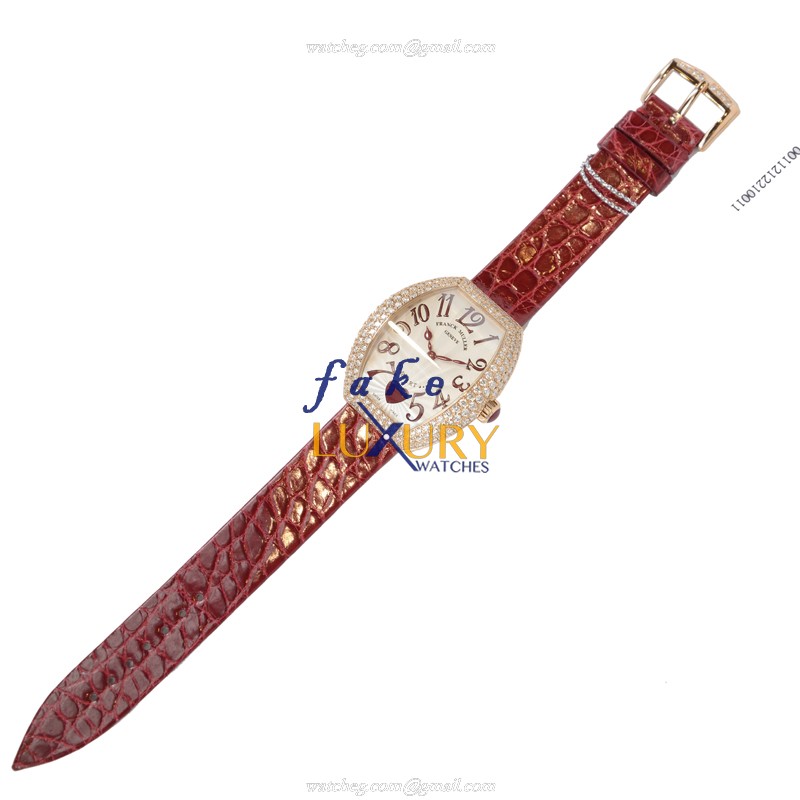 Franck Muller 5002 M QZ C 6H D3 5N HEART Quartz 18kt Rose Gold Silver Dial Replica Watch - Image 2