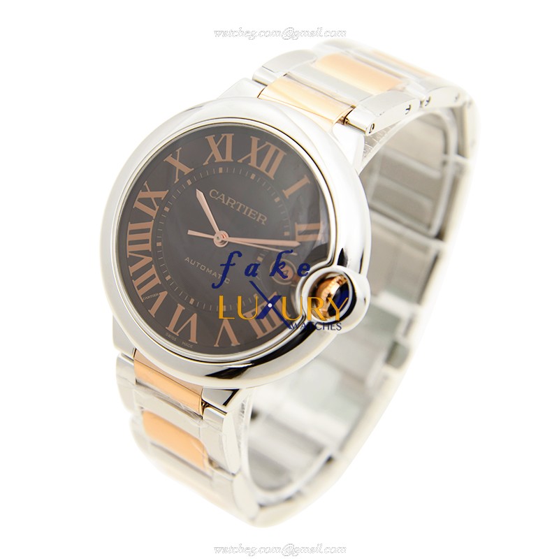 Cartier W6920032 Ballon Bleu Replica Watch With Automatic Movement, Brown Dial, Steel & Rose Gold - Image 2