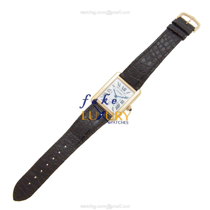 - CARTIER W5200026 TANK AUTO 18K ROSE GOLD STEEL REPLICA WATCH - WHITE DIAL - Image 2