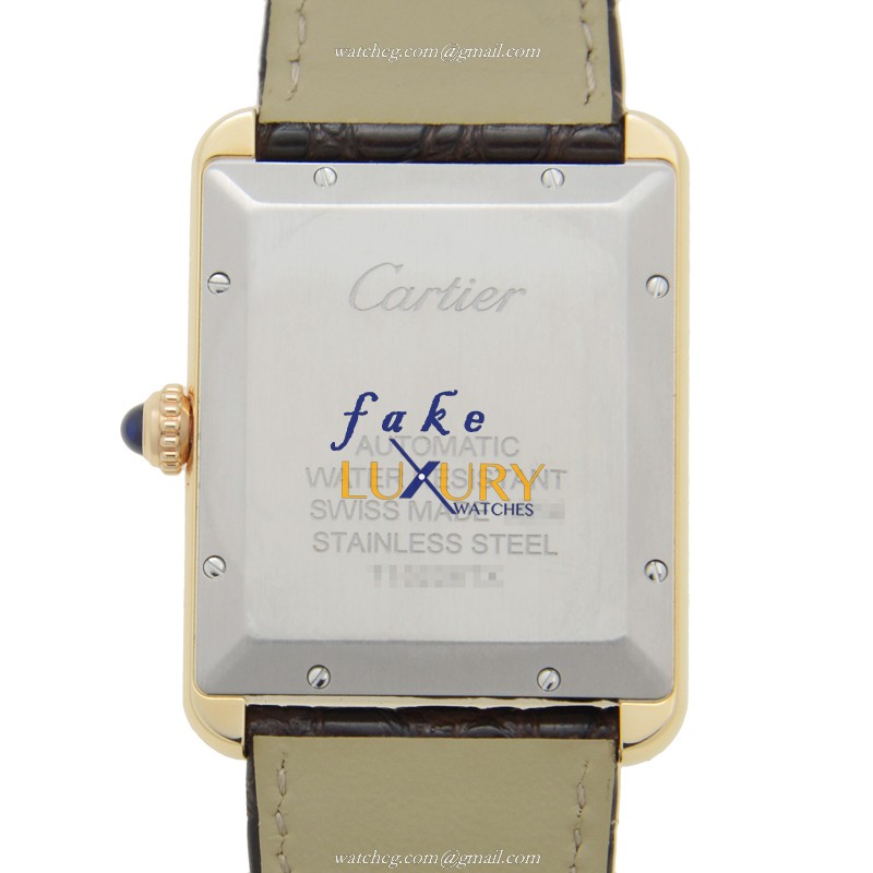 - CARTIER W5200026 TANK AUTO 18K ROSE GOLD STEEL REPLICA WATCH - WHITE DIAL - Image 3
