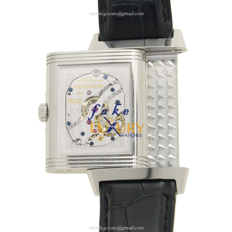 Jaeger-Lecoultre Q3758420 REVERSO Manual Wind Stainless Steel Replica Watch - Silver Dial, Black - Image 5