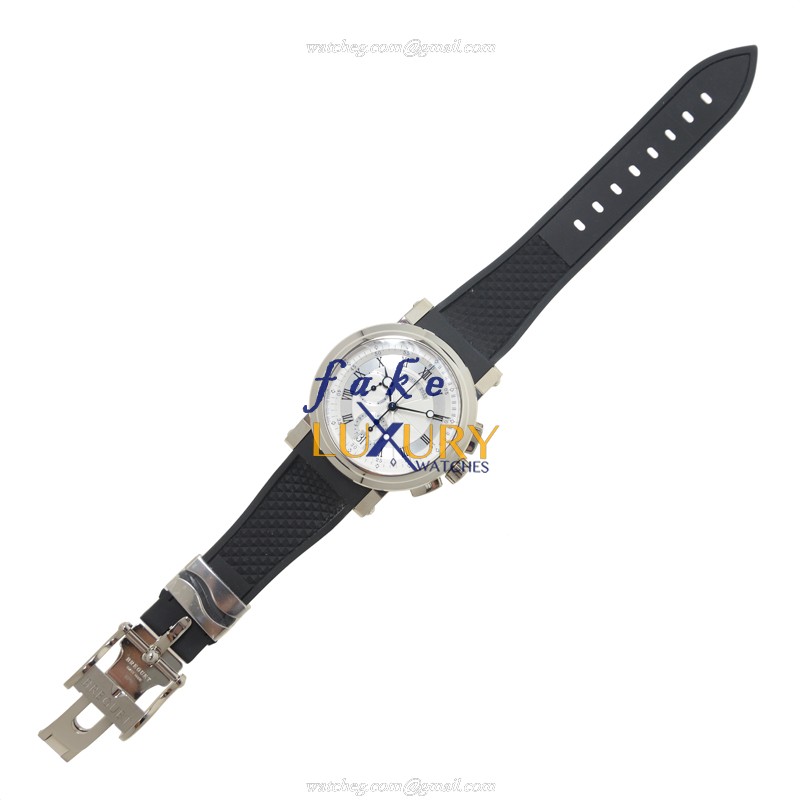 Breguet MARINE 5827BB/12/5ZU Automatic Replica Watch - 18kt White Gold Case - Silvery Dial - Rubber - Image 2