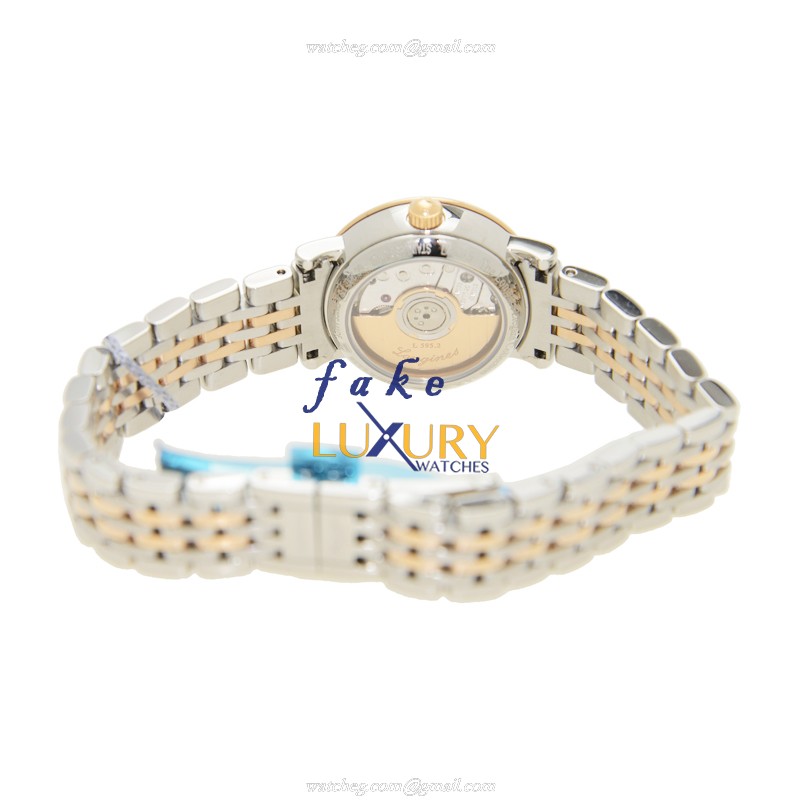L4.309.5.12.7 - Longines Elegant Automatic 18kt Rose Gold & Steel Replica Watch - White Dial - Image 4