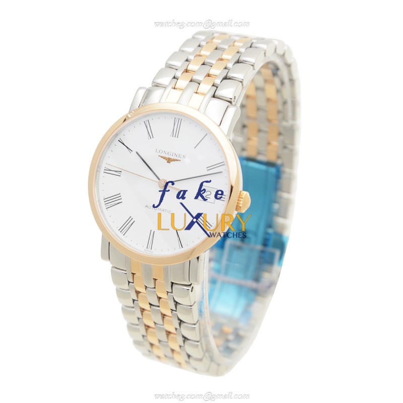 Longines ELEGANT L4.809.5.11.7 - Replica Watch - Automatic - 18kt Rose Gold & Steel Case - White - Image 3