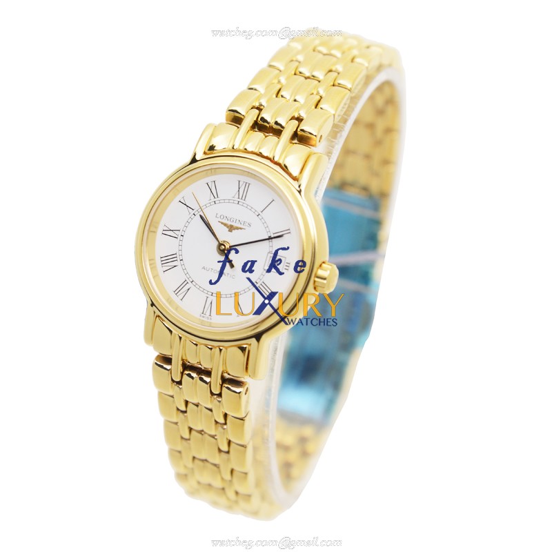 Longines L4.321.2.11.8 PRESENCE Replica Watch, Automatic, White Dial, PVD Gold Case - Image 3