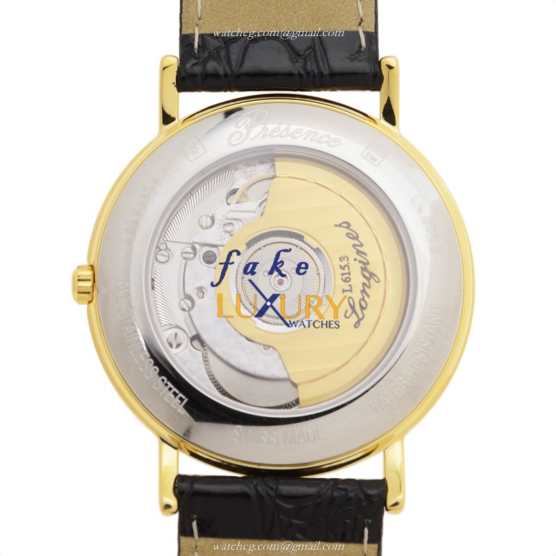 Longines L4.805.2.11.2 Replica Watch, White Dial, PVD Gold Case, Automatic Movement - Image 3