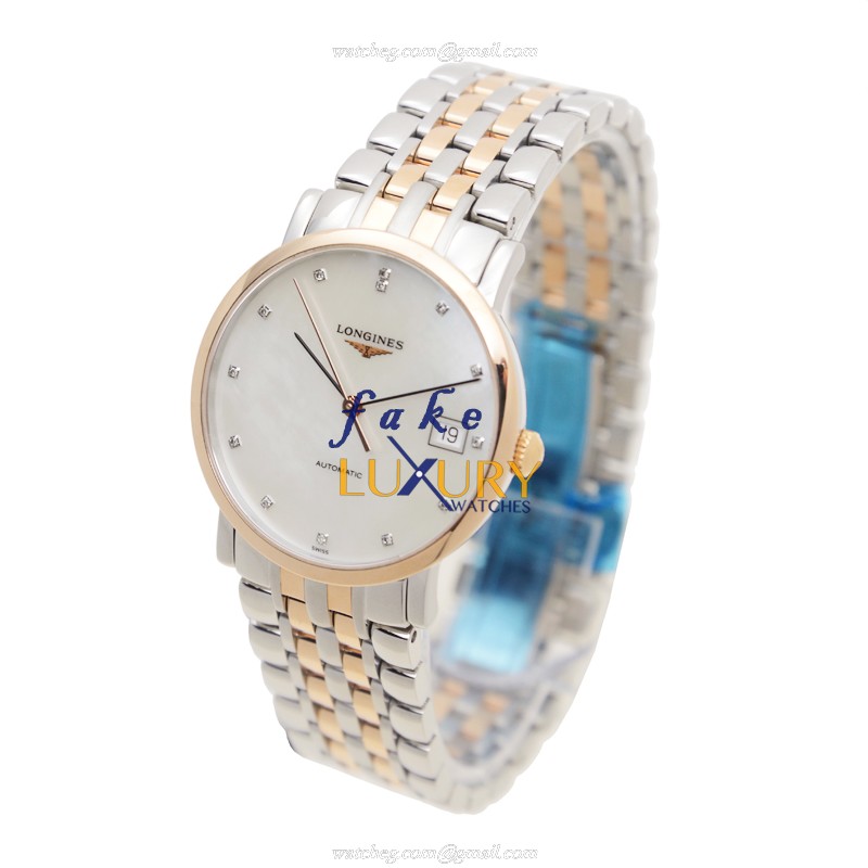 Longines L4.809.5.87.7 Elegant Replica Watch, Automatic Movement, White Mother of Pearl Dial - Image 3