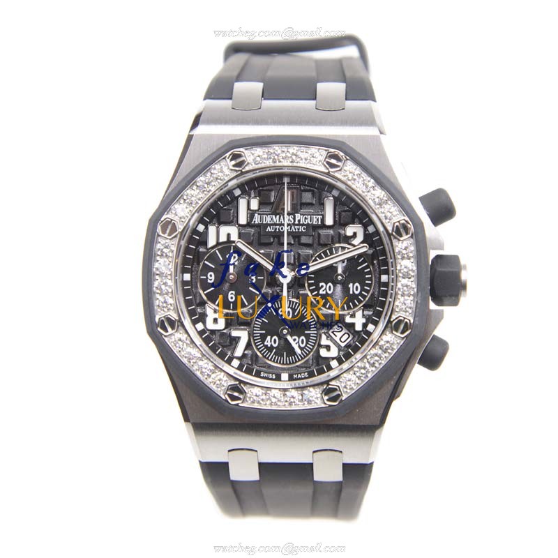 Audemars Piguet 26048SK.ZZ.D002CA.01 - Replica Watch - Automatic - Steel & Diamonds Case - Black - Image 2