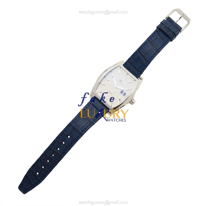 IWC IW452314 Da Vinci Replica Watch, Silver Dial, Steel Case, Blue Alligator Strap, Automatic - Image 2