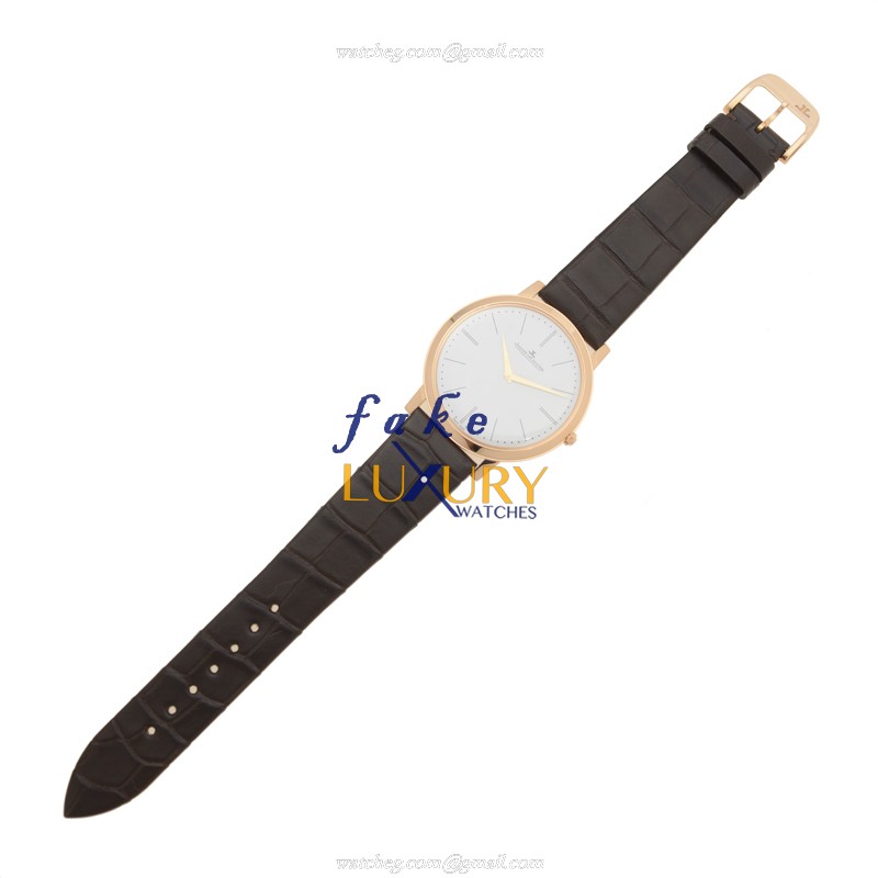 Jaeger-Lecoultre Q1292520 Master Ultra Thin Manual Wind 18kt Rose Gold Replica Watch, White Dial - Image 2