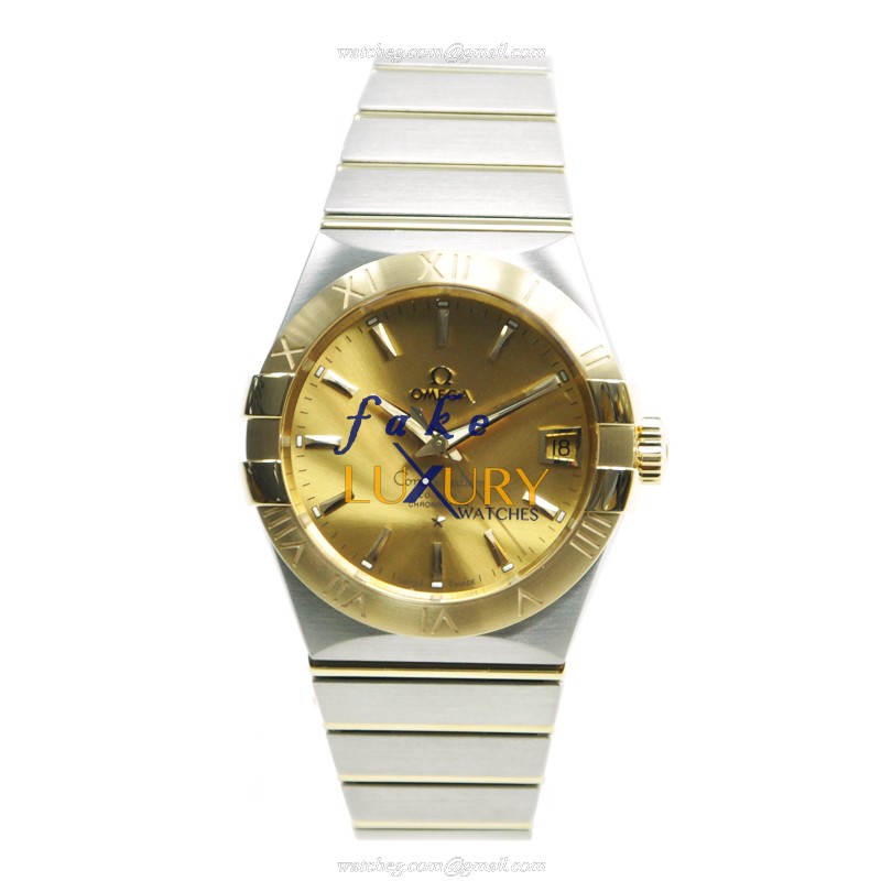 Omega 123.20.38.21.08.001 CONSTELLATION Automatic 18kt Gold & Steel - Replica Watch - Gold Dial - Image 2