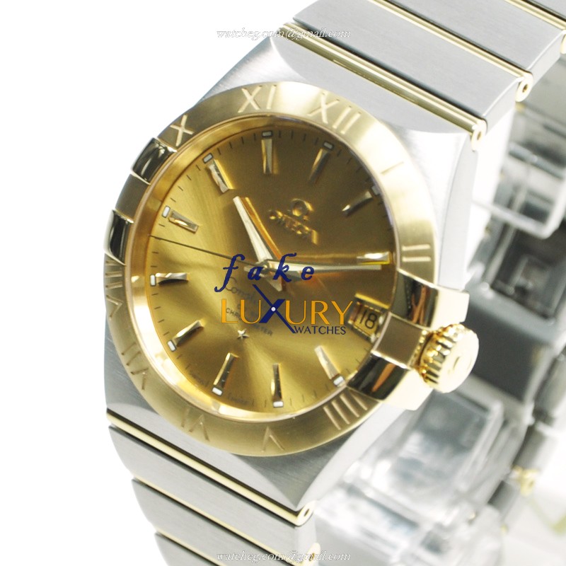 Omega 123.20.38.21.08.001 CONSTELLATION Automatic 18kt Gold & Steel - Replica Watch - Gold Dial - Image 3
