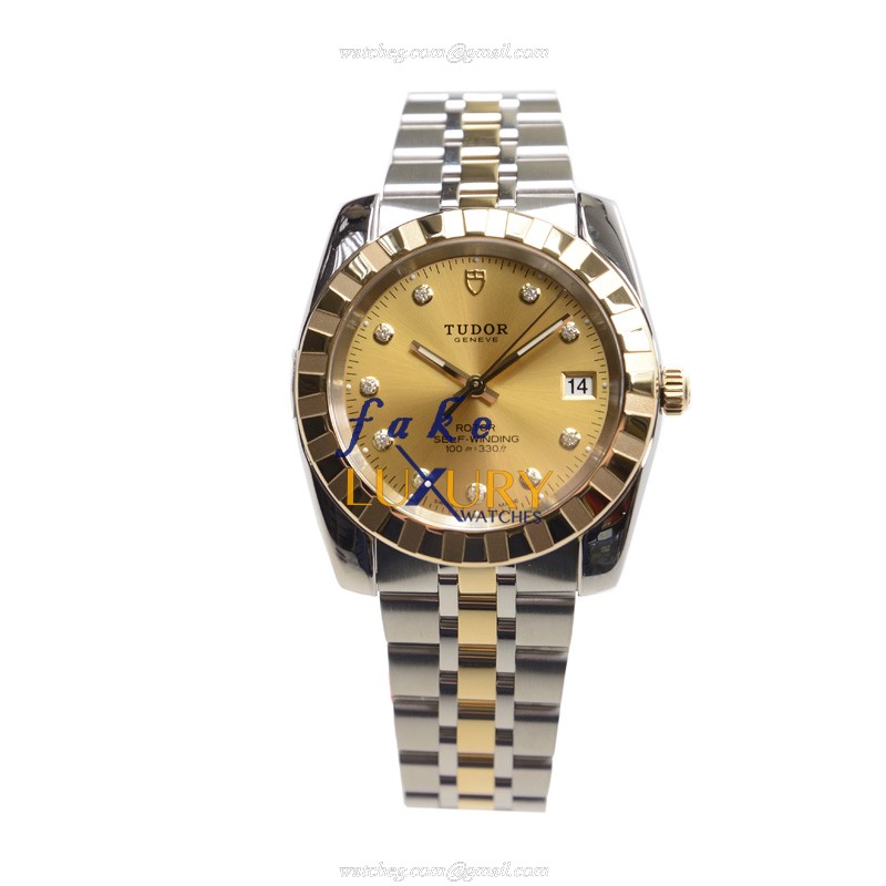 Tudor 21013-62583-10DI-CH CLASSIQUE Automatic Gold & Steel Replica Watch, Swiss Movement, 38mm - Image 2
