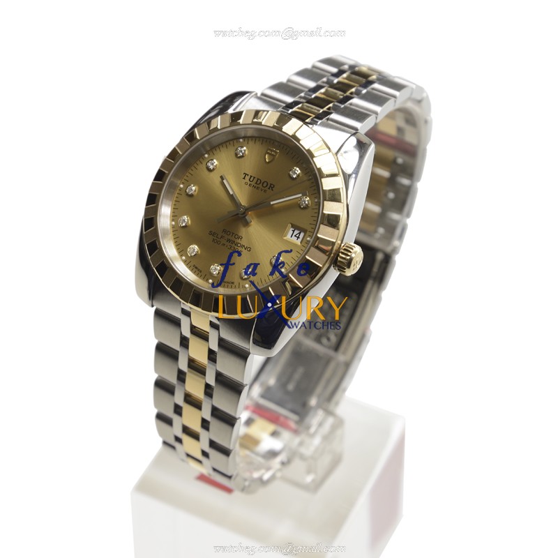 Tudor 21013-62583-10DI-CH CLASSIQUE Automatic Gold & Steel Replica Watch, Swiss Movement, 38mm - Image 3