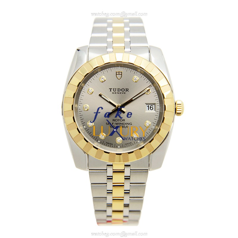 Tudor 21013-62583-10DI-GY CLASSIQUE Auto 18kt Gold Steel Case Replica Watch, Automatic, 38mm, Dark - Image 2