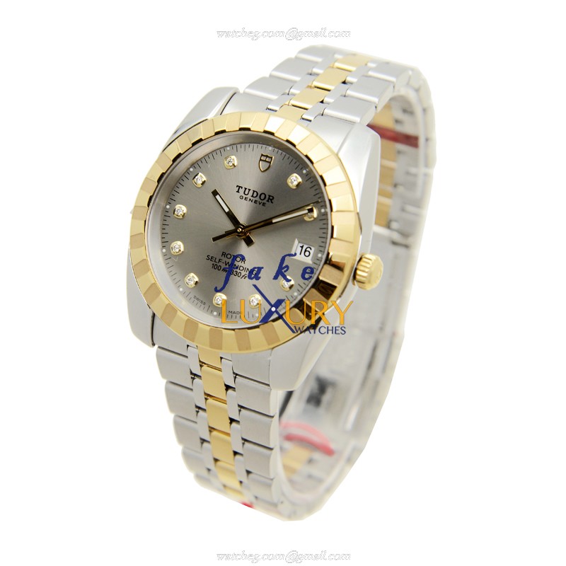 Tudor 21013-62583-10DI-GY CLASSIQUE Auto 18kt Gold Steel Case Replica Watch, Automatic, 38mm, Dark - Image 3