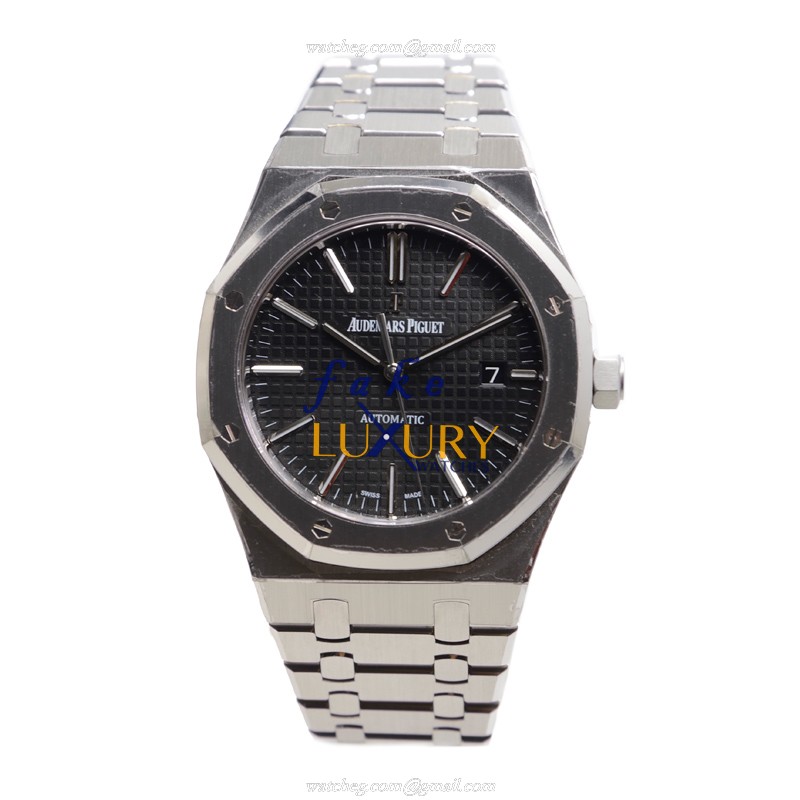 Audemars Piguet 15400ST.OO.1220ST.01 Royal Oak Replica Watch, Black Dial, Steel Bracelet, Automatic - Image 2