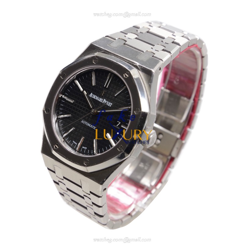 Audemars Piguet 15400ST.OO.1220ST.01 Royal Oak Replica Watch, Black Dial, Steel Bracelet, Automatic - Image 3