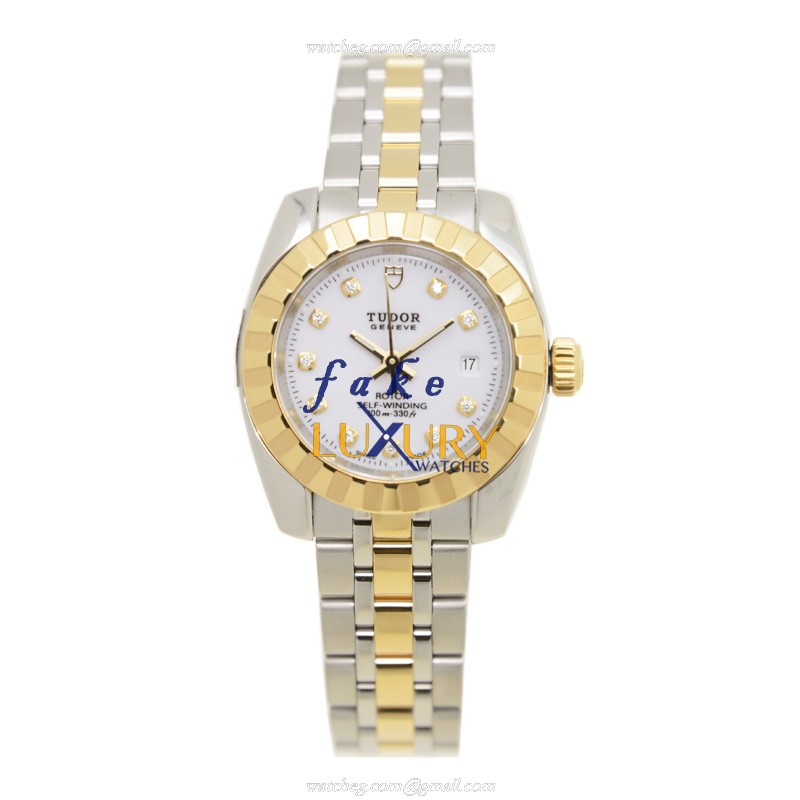 Tudor Replica Watch 22013-62543-10DI-WT Automatic White Dial Gold Steel - Image 2