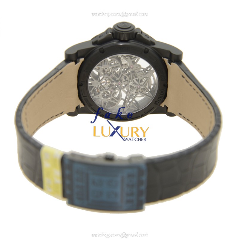 Roger Dubuis RDDBEX0364 Replica Watch, Manual Wind Titanium Case, Transparent Skull Dial, Black - Image 4