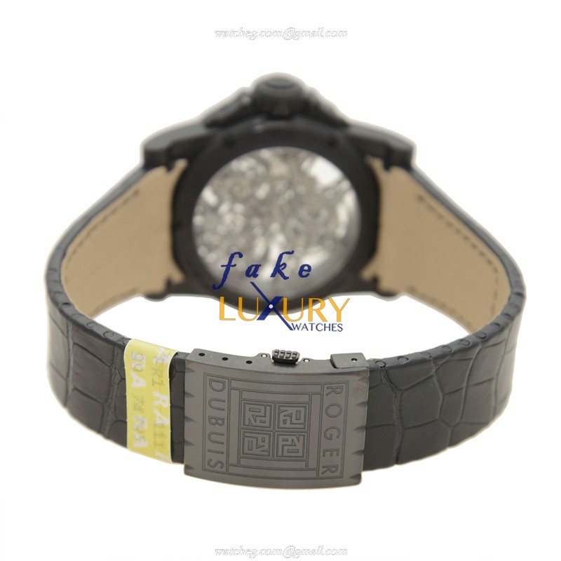 Roger Dubuis RDDBEX0364 Replica Watch, Manual Wind Titanium Case, Transparent Skull Dial, Black - Image 5