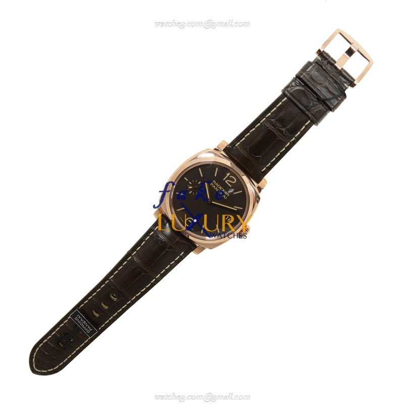 Panerai PAM00515 RADIOMIR Manual Wind 18kt Rose Gold Replica Watch, 47mm, Dark Brown Dial & Brown - Image 2
