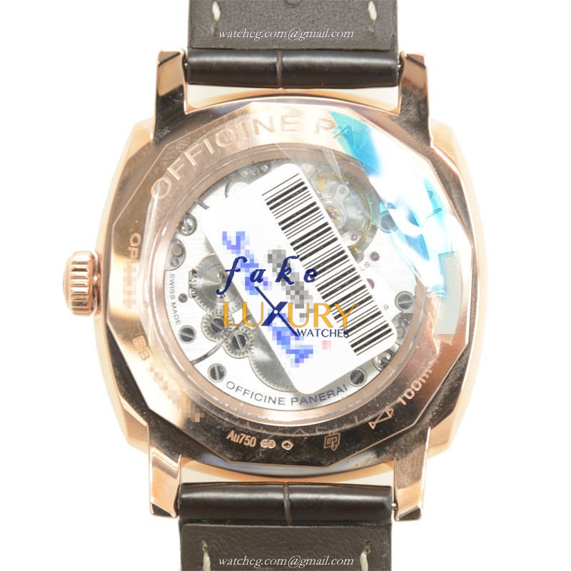 Panerai PAM00513 RADIOMIR Manual Wind 42mm 18kt Rose Gold Replica Watch, Swiss Movement, Dark Brown - Image 3