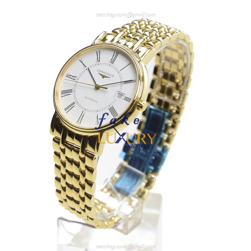 Longines L4.921.2.11.8 Replica Watch, White Dial, PVD Gold Case, Automatic Movement - Image 3