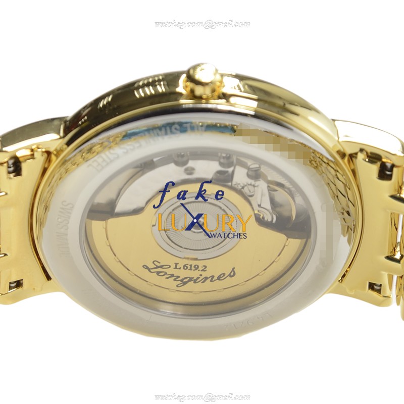 Longines L4.921.2.11.8 Replica Watch, White Dial, PVD Gold Case, Automatic Movement - Image 4