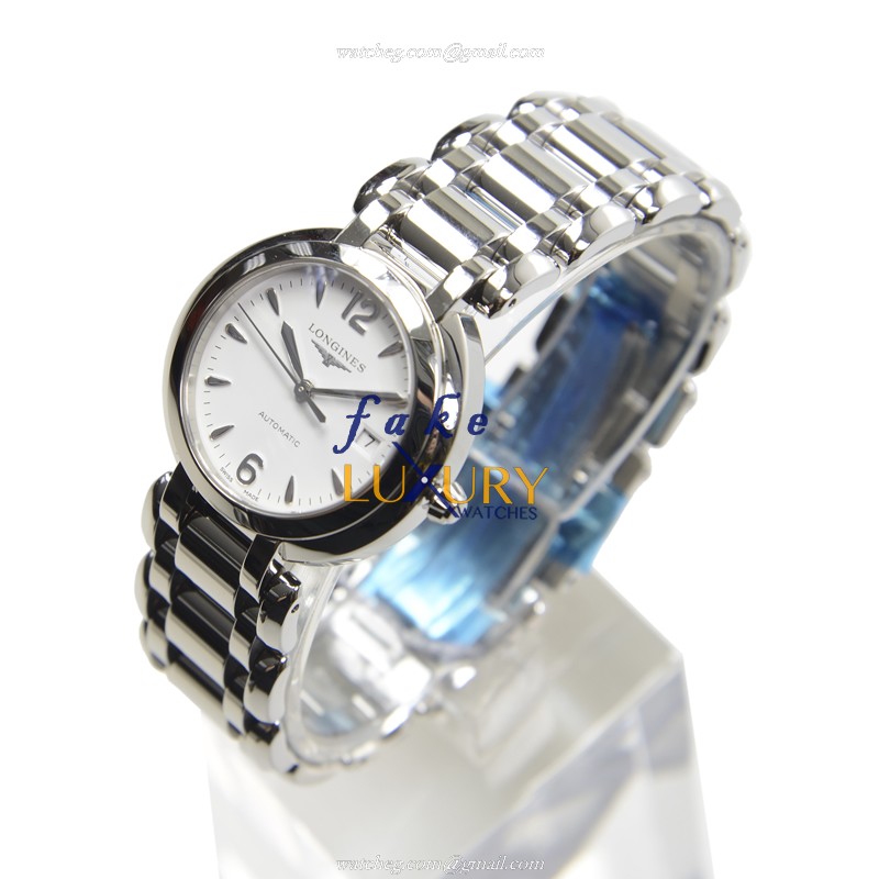 Longines L8.113.4.16.6 Prima Luna Replica Watch, White Dial, Automatic, Steel Bracelet - Image 3
