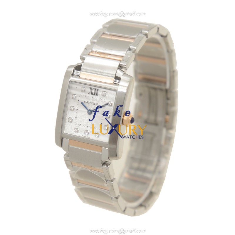 Cartier WE110005 TANK Quartz Silver Dial Stainless Steel Replica Watch - Image 3