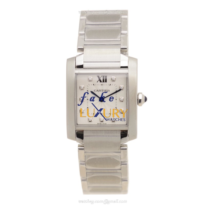Cartier TANK WE110007 Quartz Stainless Steel Silver Dial Replica Watch - Image 2