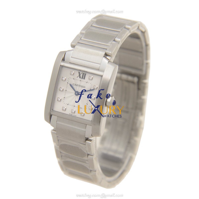Cartier TANK WE110007 Quartz Stainless Steel Silver Dial Replica Watch - Image 3