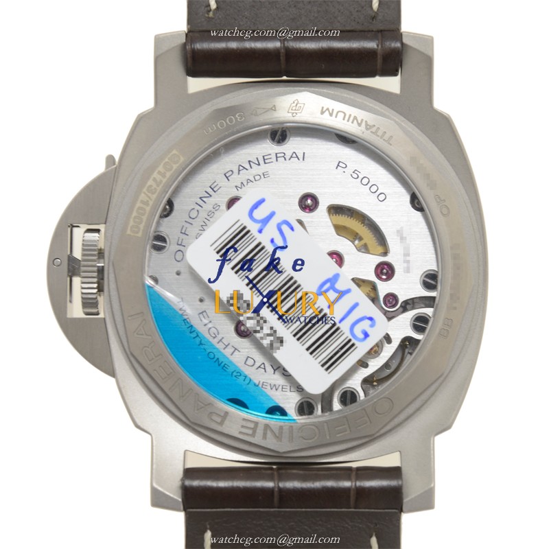 Panerai PAM00562 Luminor Replica Watch, Manual Wind, Brown Dial, PVD Titanium Case - Image 3