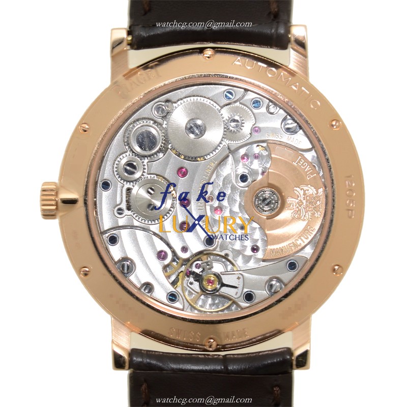 Piaget G0A38139 Replica Watch, Automatic Movement, Silver Dial, Rose Gold & Diamonds Case, Brown - Image 3