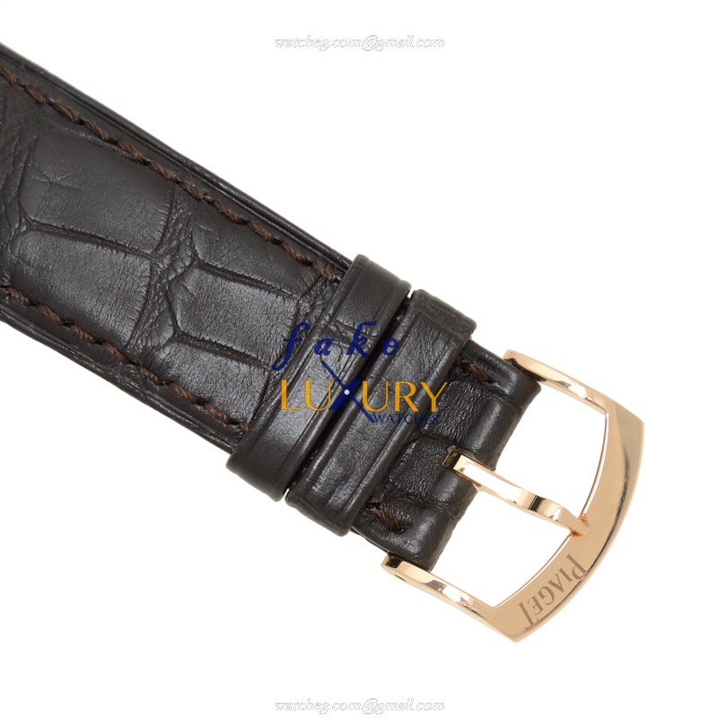 Piaget G0A38139 Replica Watch, Automatic Movement, Silver Dial, Rose Gold & Diamonds Case, Brown - Image 4