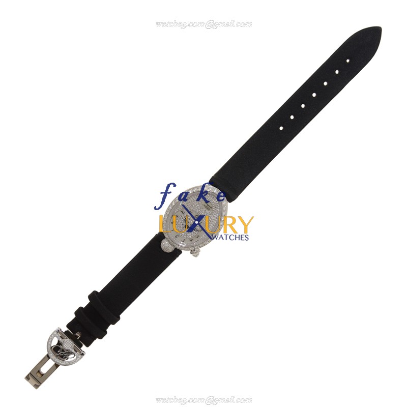 8928BB/8D/844/DD0D - Breguet Reine de Naples Replica Watch - Automatic Silver Dial Satin Strap - Image 2