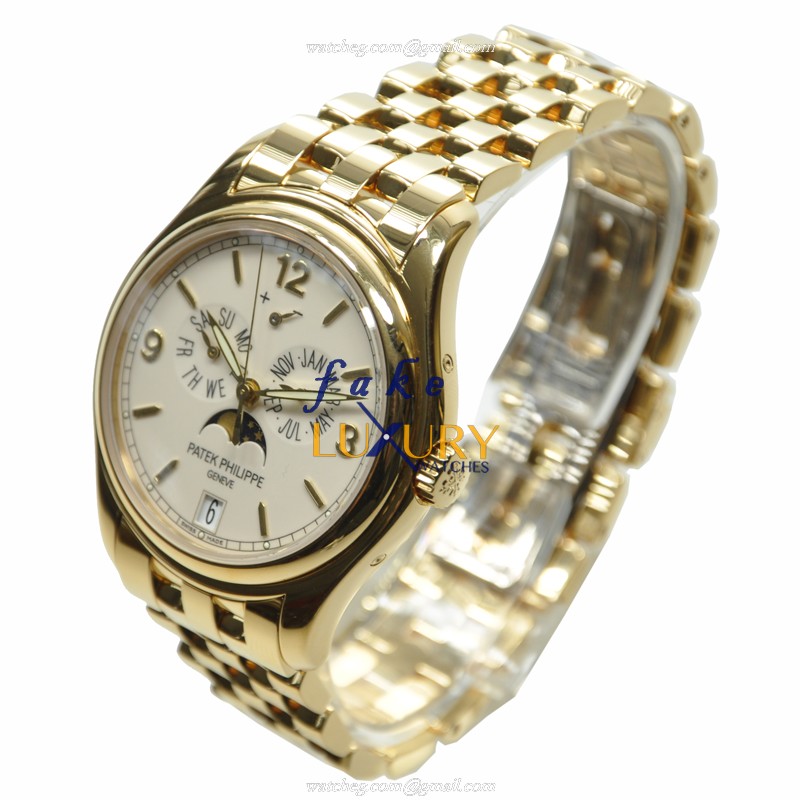 Patek Philippe 5146-1J-001 COMPLICATIONS Automatic 18kt Yellow Gold White Dial Replica Watch - Image 3