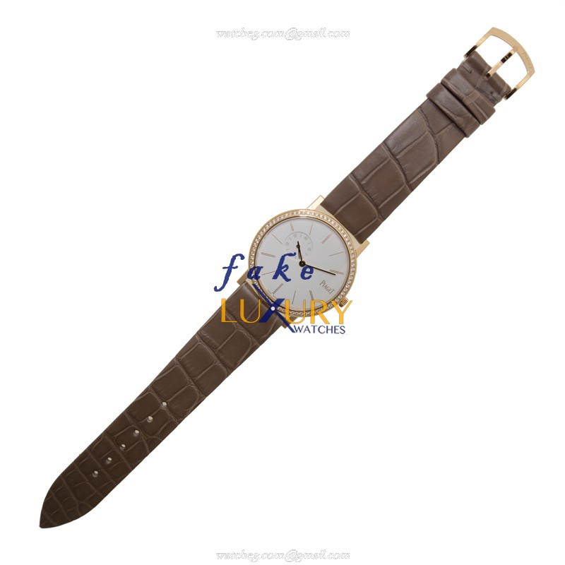 Piaget G0A39107 Replica Watch Manual Wind 18kt Rose Gold White Dial Alligator Strap - Image 2