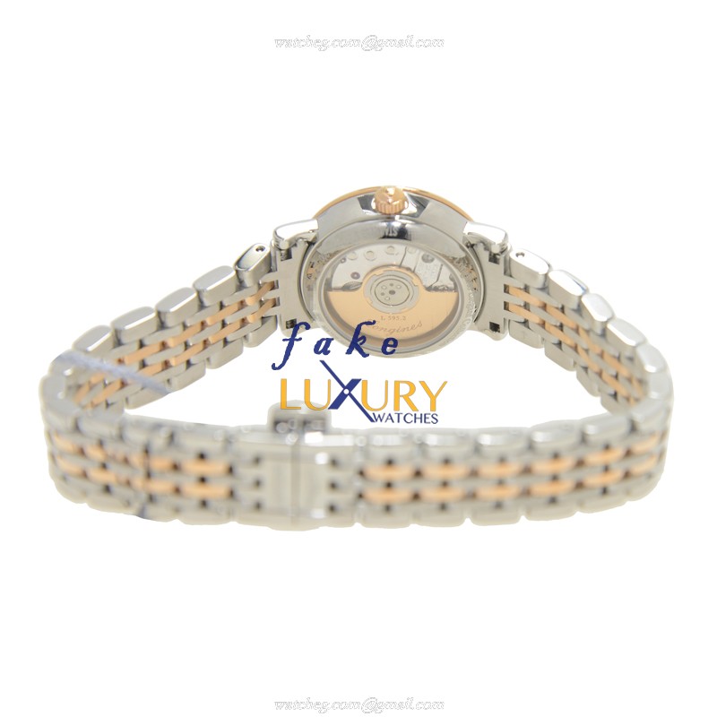 Longines L4.309.5.87.7 Elegant Replica Watch, Automatic Movement, White Mother of Pearl Dial, 18kt - Image 4