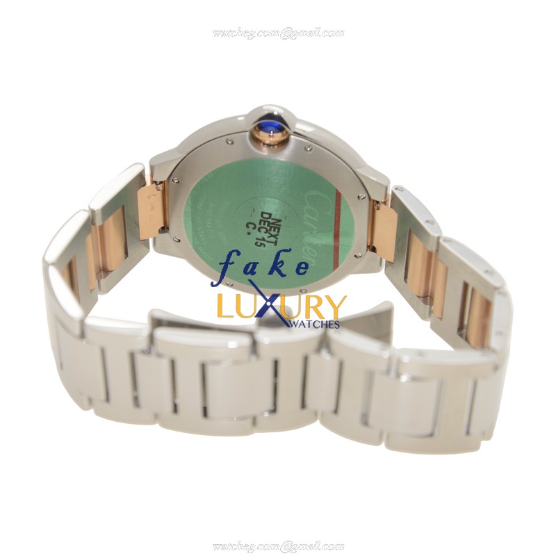 Cartier W6920095 Ballon Bleu Replica Watch Automatic Silver Dial Steel Case Rose Gold Strap - Image 4