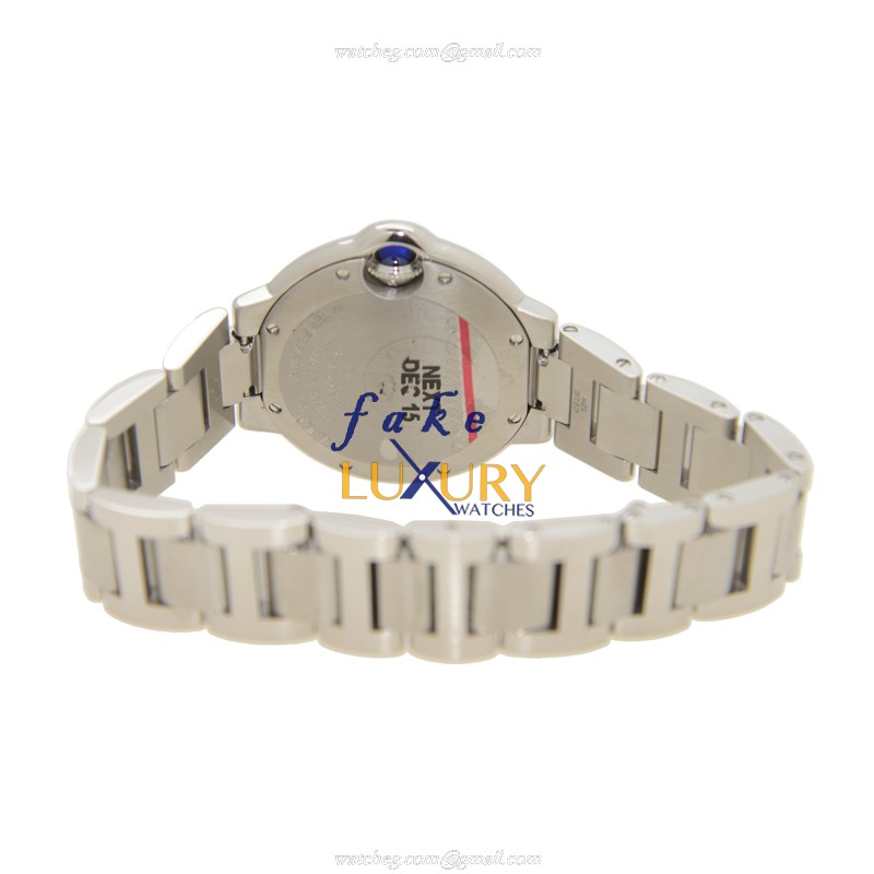 Cartier W6920100 BALLON BLEU Automatic Stainless Steel Replica Watch, Pink Dial, Silver Strap, 33mm - Image 4