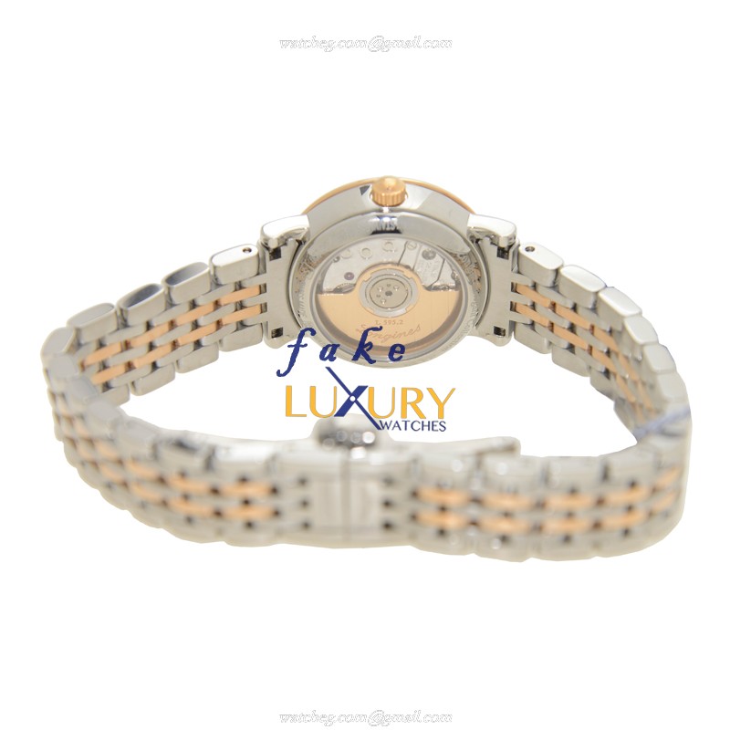 Longines L4.309.5.11.7 Replica Watch, Automatic, 18kt Rose Gold & Steel, White Dial, Silver Strap - Image 4