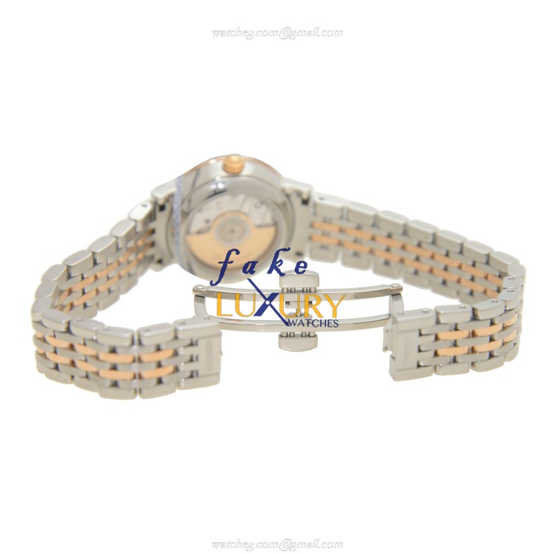 Longines L4.309.5.11.7 Replica Watch, Automatic, 18kt Rose Gold & Steel, White Dial, Silver Strap - Image 5