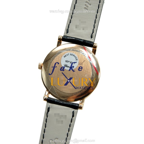 Chopard 163154-5001 CLASSIC Manual Wind 18kt Rose Gold - White Dial - Black Alligator Strap Replica - Image 3