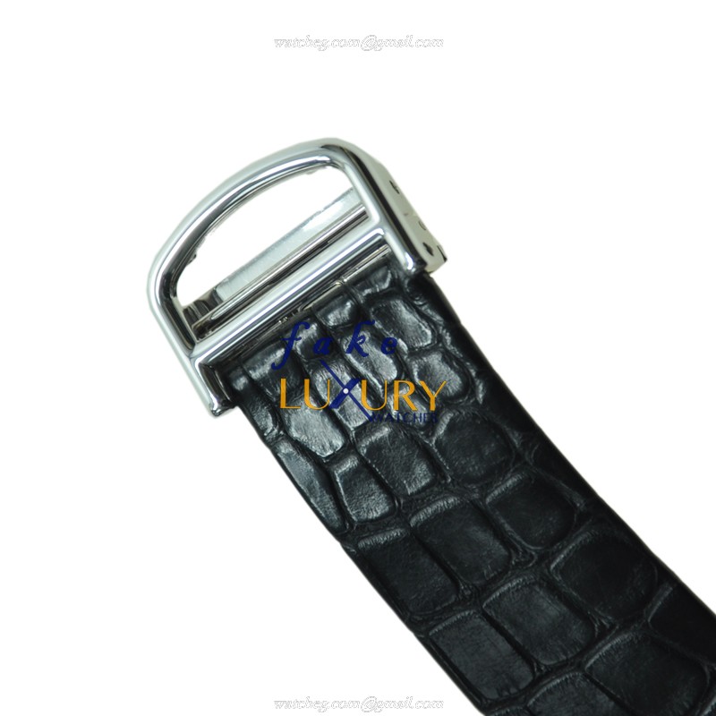 Cartier SANTOS Manual Wind WH100651 18kt White Gold Diamond White Dial Replica Watch - Image 4