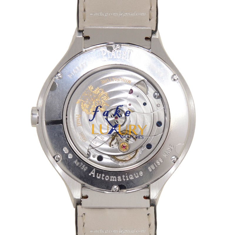 Piaget G0A31139 POLO Automatic 18kt White Gold Silver Dial Alligator Strap Replica Watch - Image 3