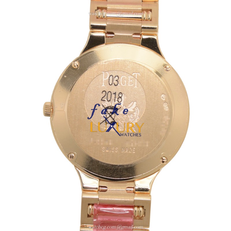G0A38053 - Piaget Dancer Replica Watch Quartz 18kt Rose Gold Silver Dial - Image 3